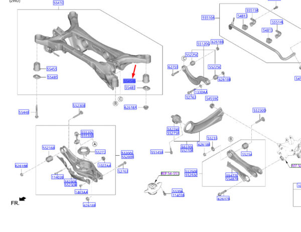 55418L1100 - Hyundai Tucson NX4 MK4 rear cross beam socket 55418L1100 NEW ORIGINAL