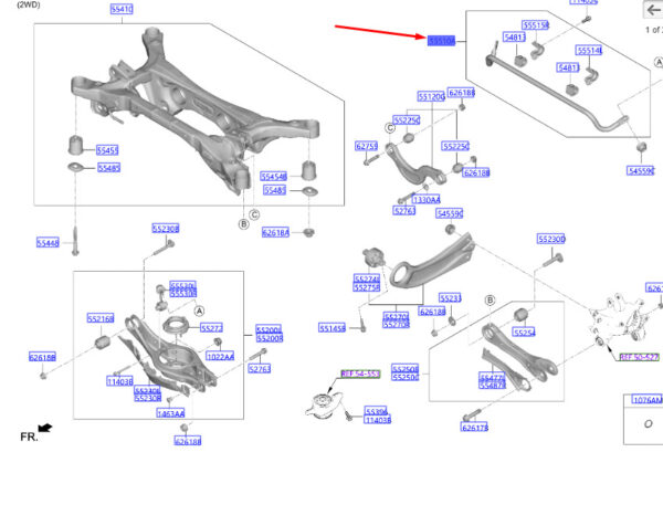 55510N9100 - Hyundai Tucson NX4 MK4 rear stabilizer 55510N9100 NEW ORIGINAL