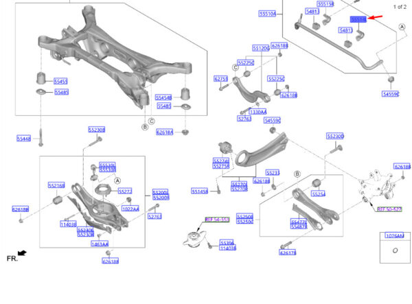 55515S1000 - Hyundai Tucson NX4 MK4 Rear Left Stabilizer Mount 55515S1000 NEW