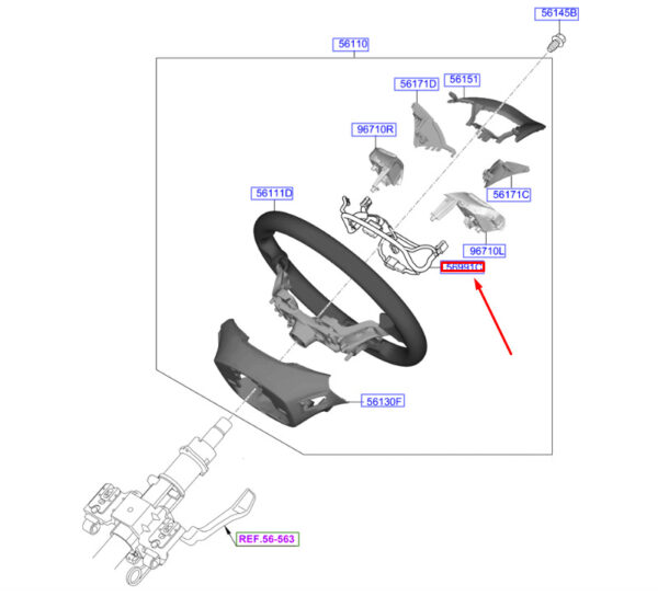 56190J9000 - Hyundai Kona MK1 Steering Wheel Extension Cable Left 56190J9000 NEW ORIGINAL