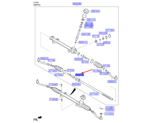 565213Q000 - Hyundai Santa FE MK3 DM Power Steering Transmission Female 565213Q000 NEW ORIGINAL
