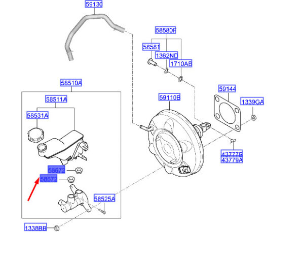 58513G3100 - Hyundai Tucson NX4 MK4 Grommet for Brake Fluid Container 58513G3100part