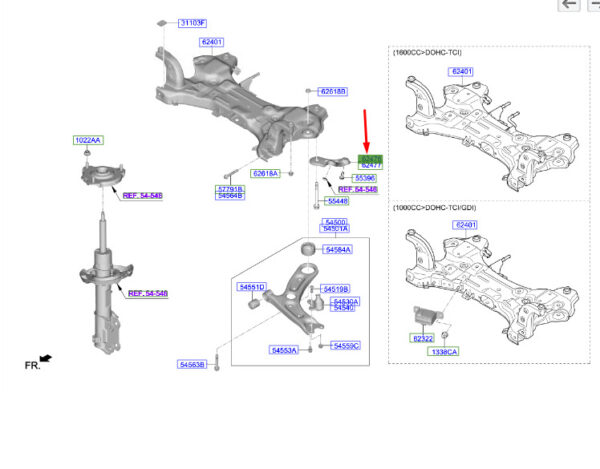 62476G4AA0 - KIA CEED MK3 CD Front Cross Member Left Stay 62476G4AA0 NEW GENUINE