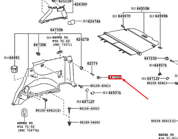 6472560020A0 - XUS GX J120 Luggage Storage Hook 6472560020A0 NEW GENUINE