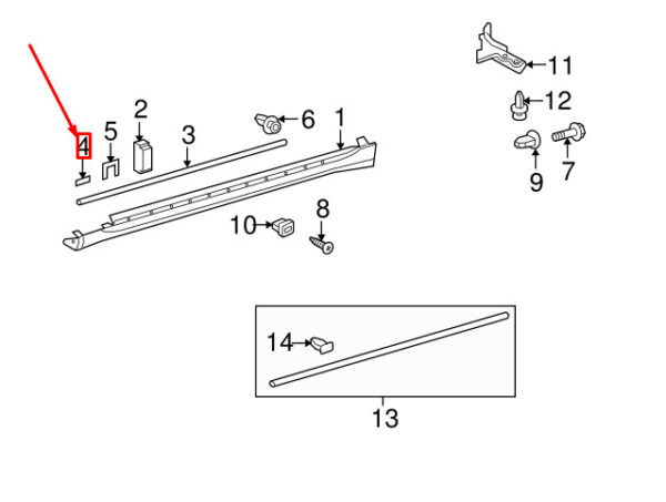 7586530030 - Lexus GS S190 Rocker Molding Protector 7586530030 NEW GENUINE