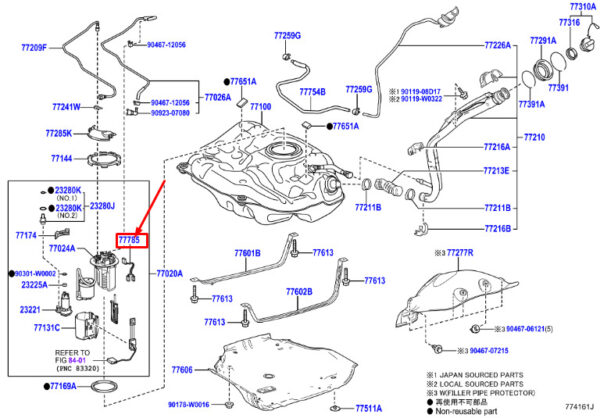 7778502081 - Fuel Pump Harness for Toyota C-HR MK1, 7778502081, NEW, ORIGINAL