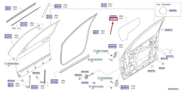 80861HV00A - NISSAN QASHQAI J11 MK2 Front Left Door Sealing Screen 80861HV00A NEW GENUINE