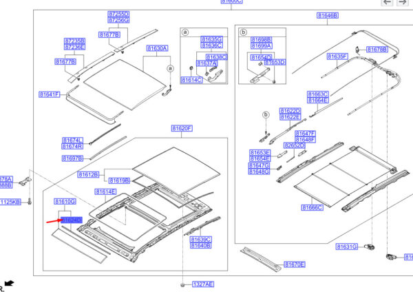 816242W000 - Hyundai Santa Fe MK3 DM roof window gasket front 816242W000 NEW ORIGINAL