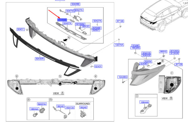 81820N7010 - Hyundai Tucson NX4 MK4 Tailgate External Handle, 81820N7010, Original Part