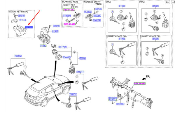 81900A5002 - Hyundai Santa Fe MK3 DM Electric Steering Lock 81900A5002 NEW GENUINE