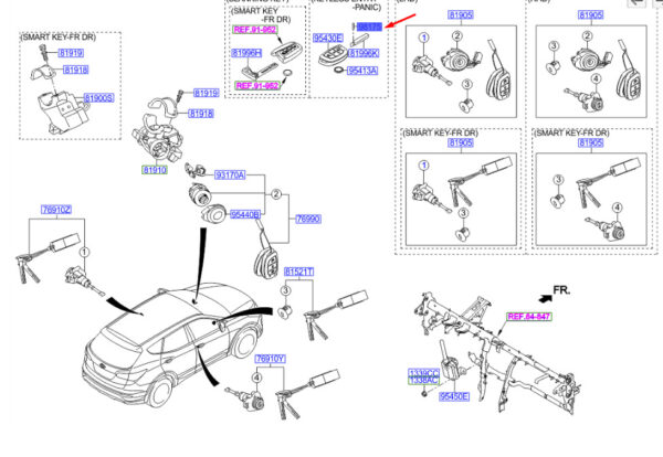 81926C7000 - Hyundai Santa FE MK3 DM Insert Key Pen 81926C7000 NEW ORIGINAL