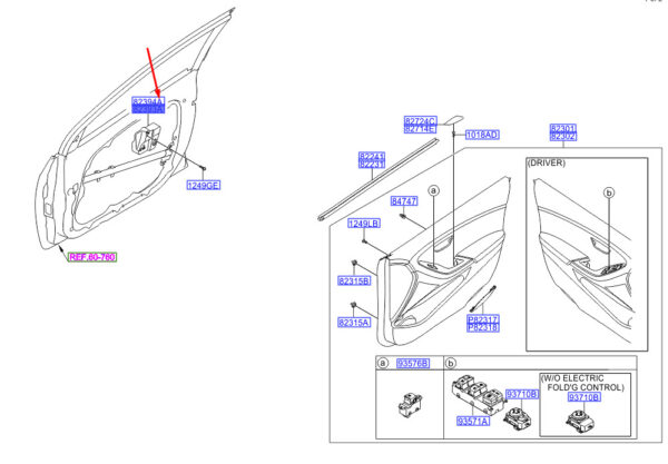 82393A5000 - Hyundai i30 MK3 side impact protection front left 82393A5000, original part