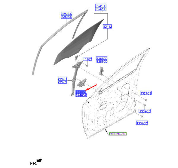 82450N7010 - Hyundai Tucson NX4 power window motor front left 82450N7010, original part