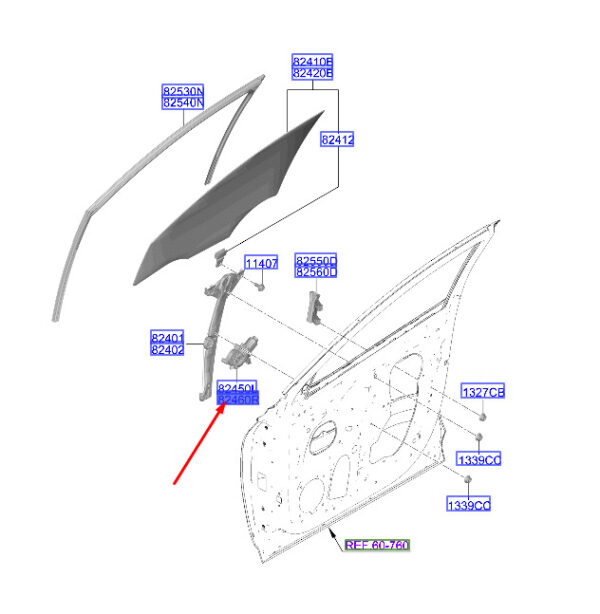 82460N7010 - Hyundai Tucson NX4 Front Right Power Window Motor 82460N7010 NEW ORIGINAL