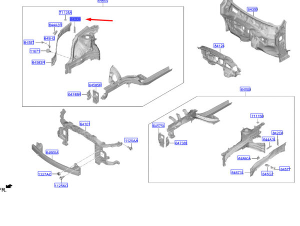 842D6BE000 - Hyundai Kona MK2 fenders front right, top plate, 842D6BE000, original part