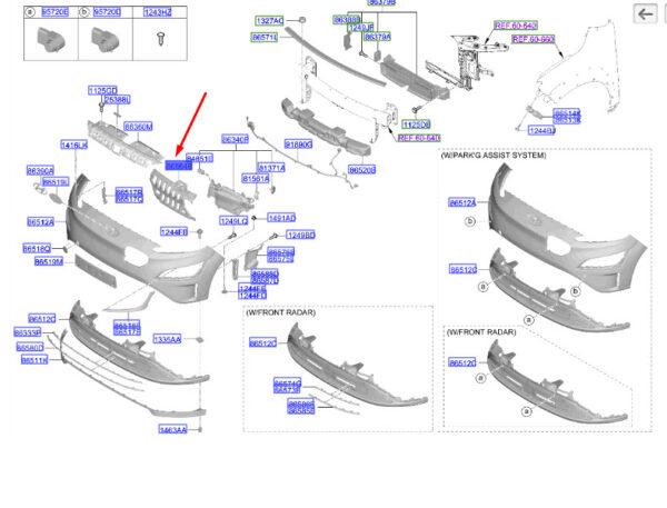 86535DDAA0 - Hyundai Kona Electric MK1 Front Bumper Reinforcement 86535DDAA0, Original Part