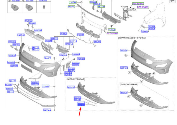 86575DDAA0 - Hyundai Kona Electric MK1 Front Bumper Lower Left Molding 86575DDAA0part