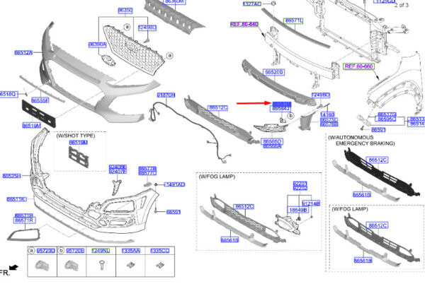 86581J9IA0 - Hyundai Kona MK1 Front Parking Sensor Holder No. 1 86581J9IA0, Original