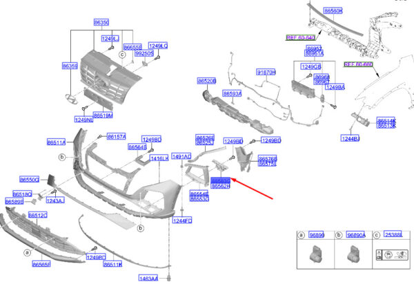 865B4N7CA0 - Hyundai Tucson NX4 MK4 Front Right Bottom Bumper Mount 865B4N7CA0 NEW
