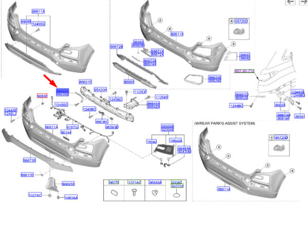 86635J9000 - Hyundai Kona MK1 Upper Rear Left Bumper Mount 86635J9000-Part