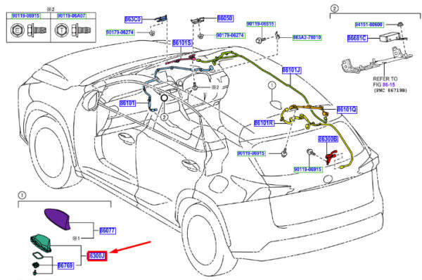 8676058010 - Lexus NX MK1 Roof Antenna 8676058010, Original Part