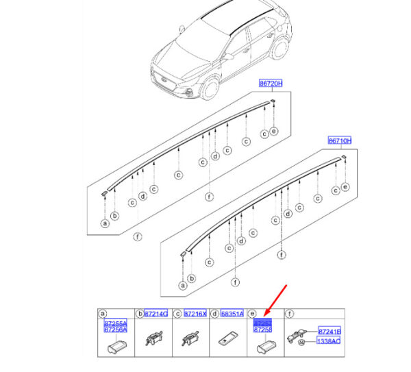 87219G4200 - Hyundai i30 MK3 station wagon, roof molding rear left, 87219G4200, original part
