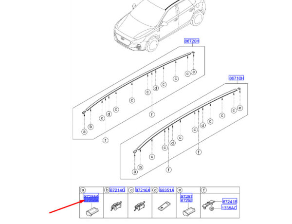 87228G4200 - Hyundai i30 MK3 station wagon, roof molding front right, 87228G4200, original part