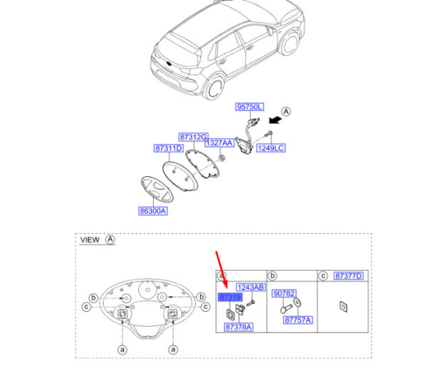 87313G3000 - HYUNDAI I30 MK3 REAR PANEL MOULDING SEALING PAD 87313G3000 NEW GENUINE
