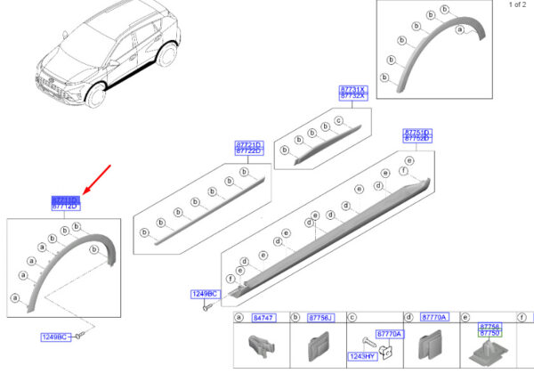 87711Q0400 - Hyundai Bayon fender trim front left 87711Q0400 NEW ORIGINAL