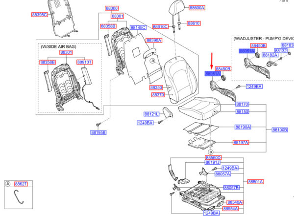 88010G4010TRY - Hyundai i30 MK3 Front Seat Outdoor Protection Cover Left 88010G4010TRY NEW ORIGINAL