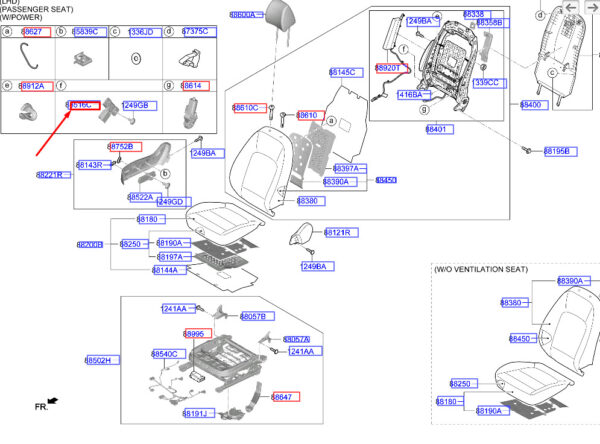 88193F2100 - Hyundai Kona MK1 Front Seat Adjustment Limit Switch 88193F2100, Original Part