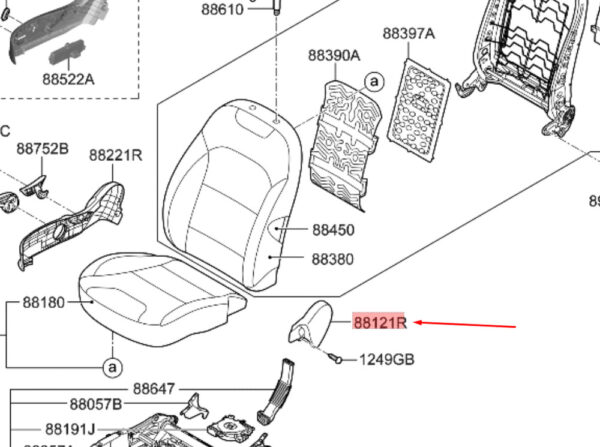 88275G5000WK - Kia Niro MK1 Front Seat Interior Trim Right 88275G5000WW NEW ORIGINAL