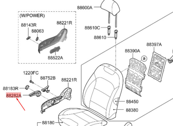 88295G5000WK - Kia Niro MK1 height adjustment seat height right front 88295G5000WW NEW ORIGINAL