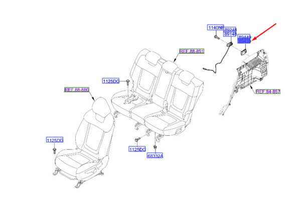 894B1N7000NNB - Hyundai Tucson NX4 Rear Seat Back Lever Left Enclosure 894B1N7000NNB NEW ORIGINAL