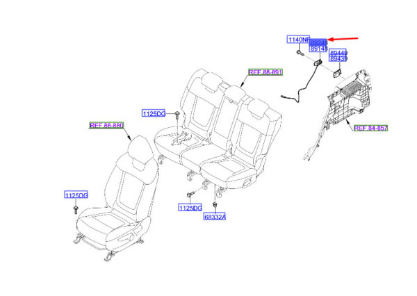 894C0N7000NNB - Hyundai Tucson NX4 Lever for Folding Backrest Right 894C0N7000NNB