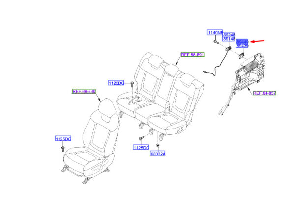 894C1N7000NNB - Hyundai Tucson NX4 Rear Seat Back Lever Right Enclosure 894C1N7000NNB NEW ORIGINAL