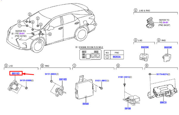 8951020041 - RXUS RX MK4 brake pedal lifting sensor RHD 8951020041 NEW ORIGINAL