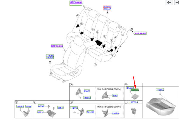 89797J7000 - Kia Ceed Mk3 CD Kids Anchor Bottom Left Mount 89797J7000 NEW ORIGINAL