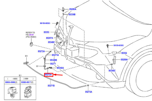 9006948011 - TOYOTA C-HR MK1 Headlight Cleaning Clamp 9006948011, Original Part