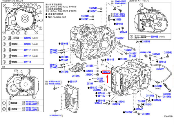 9030106021 - TOYOTA HIGHLANDER MK4 Transaxle Case O-Ring 9030106021 NEW GENUINE