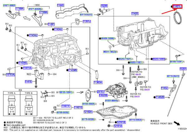9031190010 - Toyota Rav 4V XA50 Rear Main Crankshaft Oil Sealing Ring 9031190010 NEW