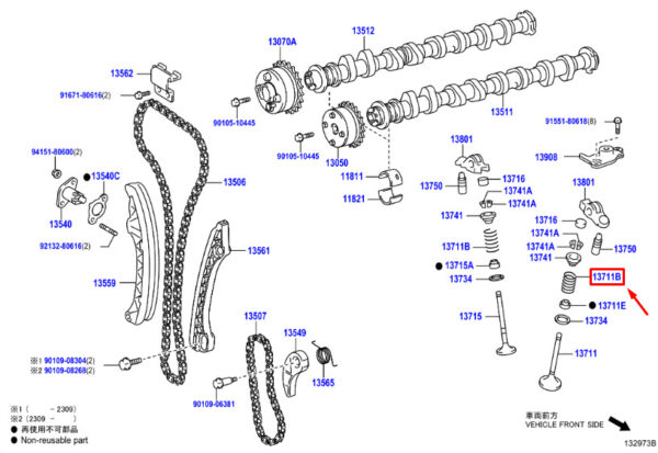 9050132072 - TOYOTA COROLLA hatchback E21 engine pressure spring 9050132072 NEW ORIGINAL