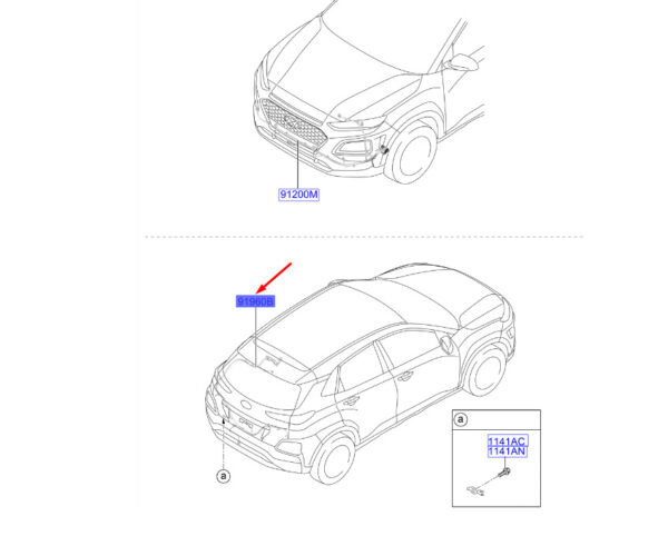 91650J9020 - Hyundai Kona MK1 tailgate trunk lid wiring 91650J9020 NEW ORIGINAL