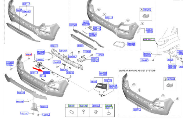 91880J9100 - Hyundai Kona MK1 Rear Bumper Wiring Harness 91880J9100, Genuine Part