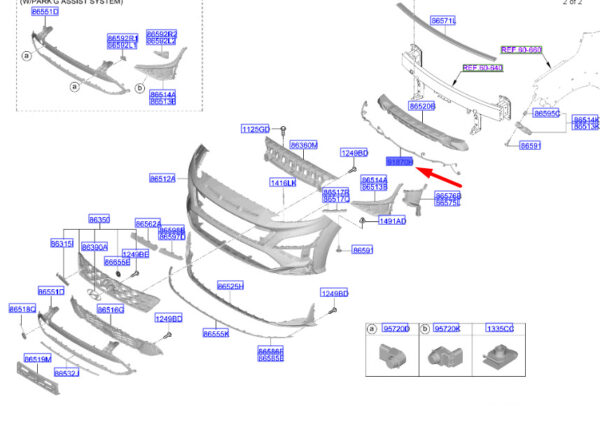 91890J9520 - HYUNDAI KONA MK1 FRONT BUMPER WIRING HARNESS 91890J9520 NEW GENUINE