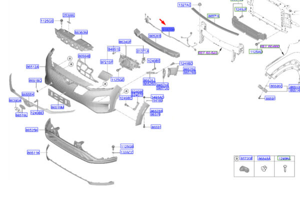 91890K4020 - Hyundai Kona Electric MK1 Front Bumper Harness 91890K4020, Original