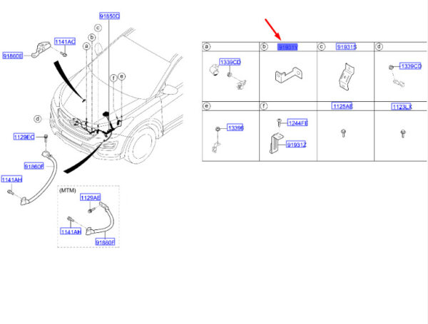 919312W080 - Hyundai Santa Fe MK3 DM Manual Transmission Battery Mount B 919312W080 NEW