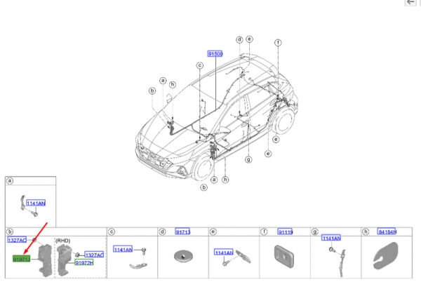 91971F9300 - Hyundai i20 MK3 multibox protection left LHD 91971F9300, original part