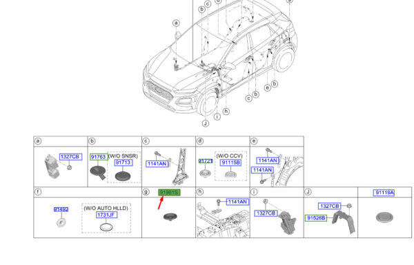 919803L080 - Hyundai Kona MK1 front door gasket 919803L080 NEW ORIGINAL