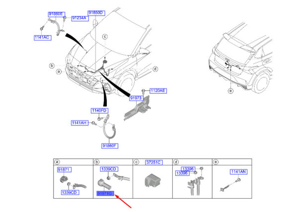 91981C1400 - Hyundai i20 MK3 alternator connection cap 91981C1400, original part